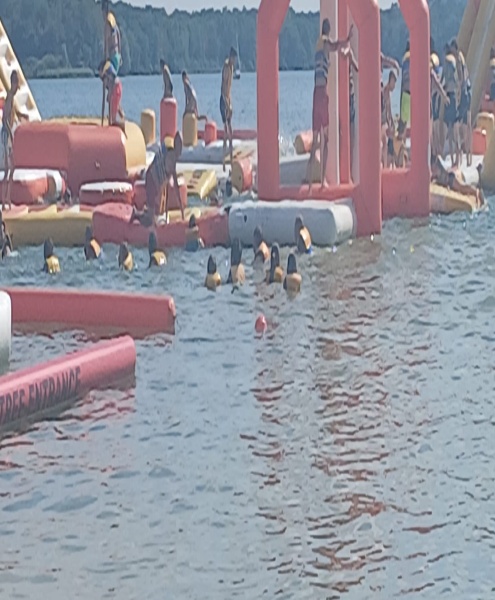 Une séance à l’aquapark du lac de Madine.